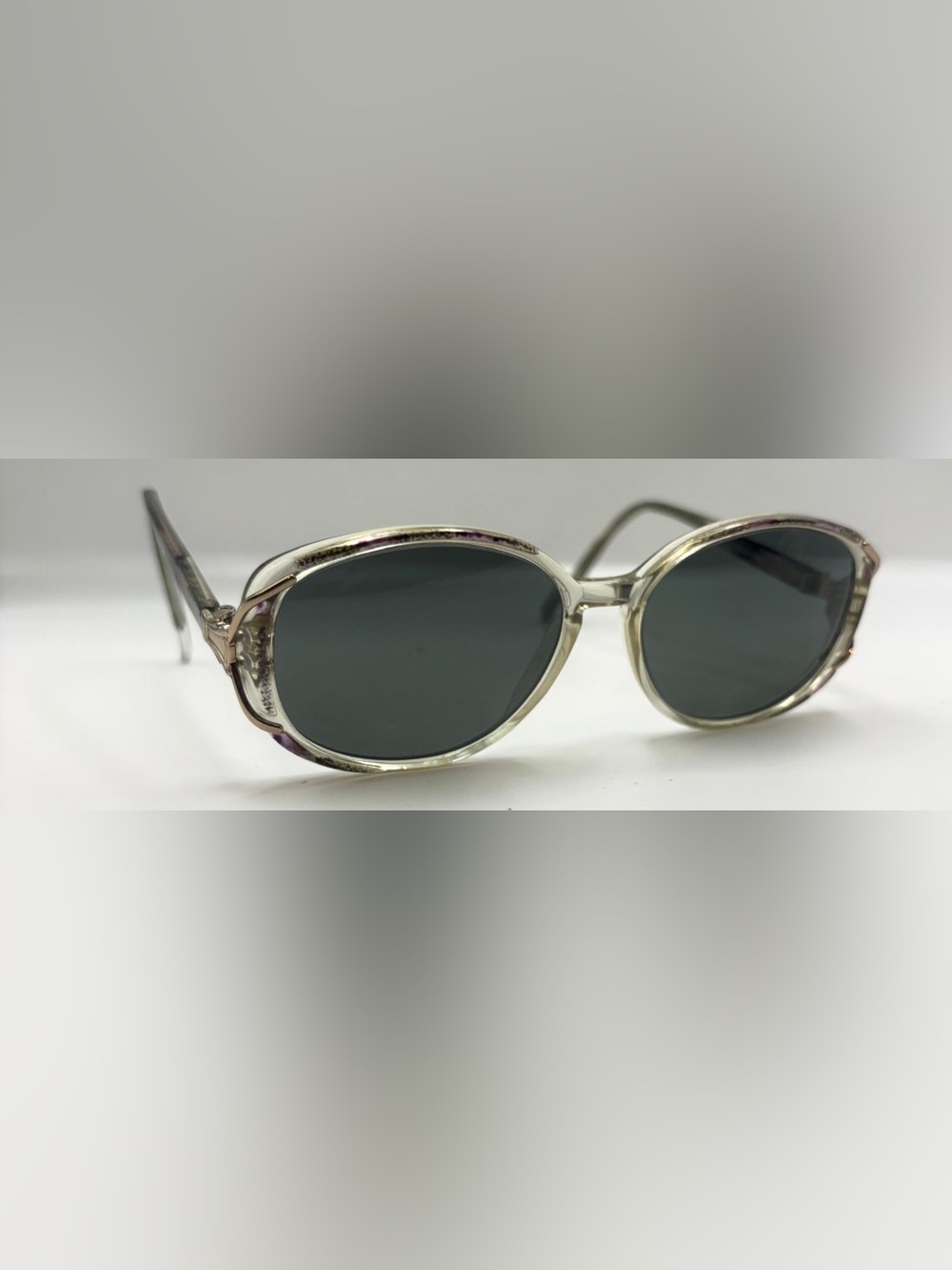 A301 Purple Translucent Oval Sunglasses Frames Only